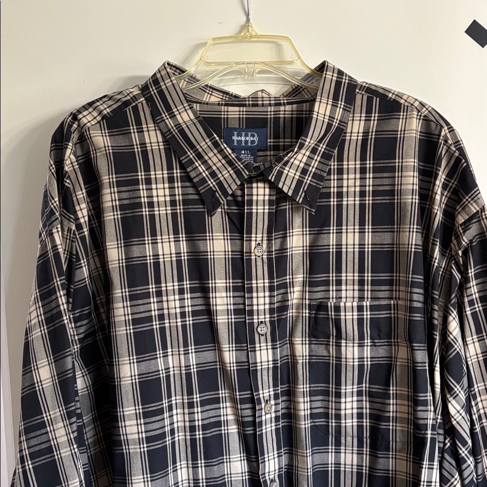 Harbor Bay Black and Cream Checkered Shirt